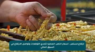 ارتفاع مستمر.. أسعار الذهب المحلية تتحدى التوقعات وتواصل الارتفاع في السوق الحالي